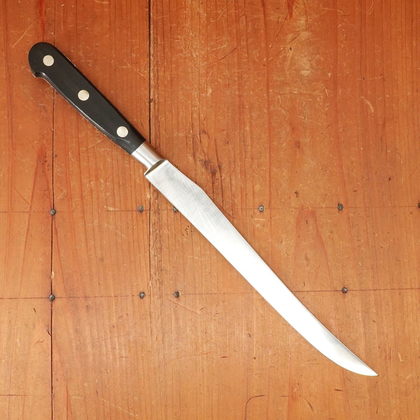 Ekco Ancienne Maison / Sabatier Trumpet 8.25" Yataghan Slicer Stainless Walnut 1950s 60s