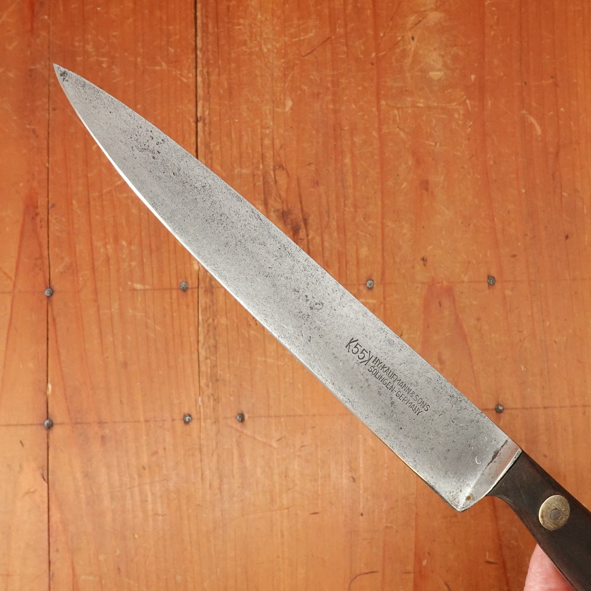 HY Kaufmann & Sons 6.25" Utility Knife Carbon Steel Solingen 1920s? 1950s?