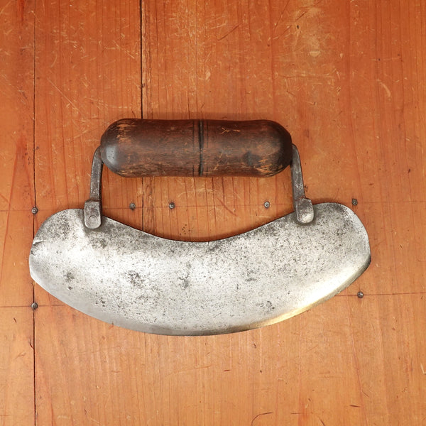 Hand Forged Chopper Carbon Steel Turned Wood USA 19th C