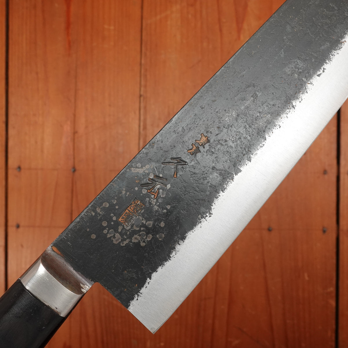 Morihei Hisamoto 240mm Gyuto Iron Clad Shirogami 1 Kurouchi Pakka Handle