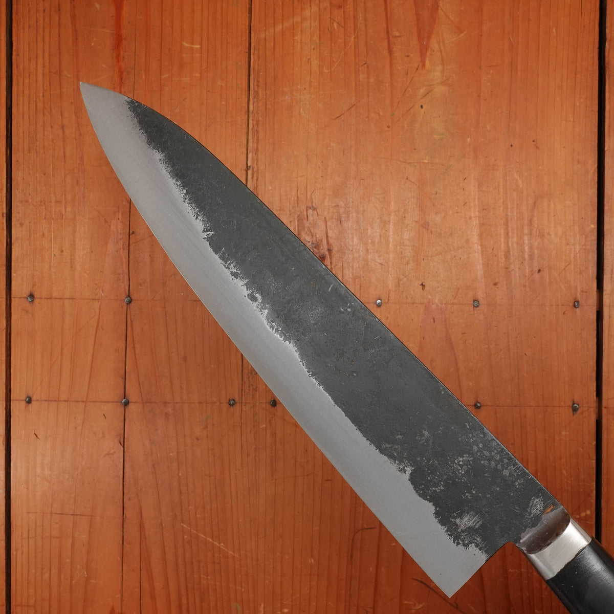 Morihei Hisamoto 240mm Gyuto Iron Clad Shirogami 1 Kurouchi Pakka Handle