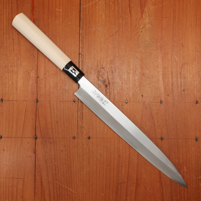 New Vintage Kanehide 240mm Yanagi Shirogami 3 Poplar Handle