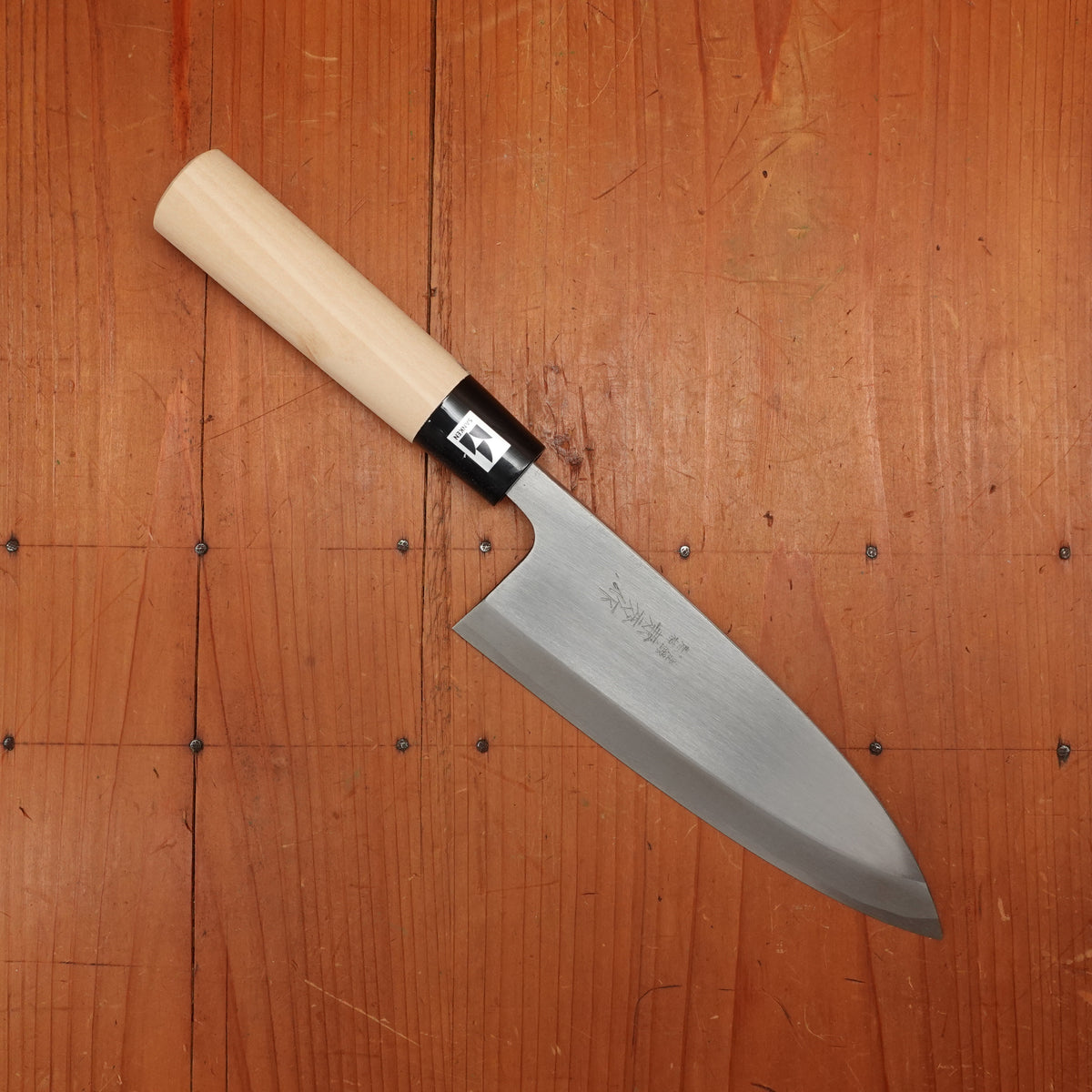 New Vintage Kanehide 165mm Deba Shirogami 3 Poplar Handle