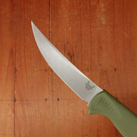 Benchmade 15505 Meatcrafter 4" Trailing Point CPM-154 Fixed Blade Dark Olive Santoprene Handlewith Sheath