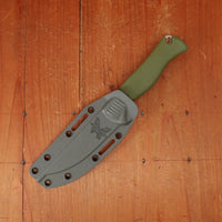 Benchmade 15505 Meatcrafter 4" Trailing Point CPM-154 Fixed Blade Dark Olive Santoprene Handlewith Sheath