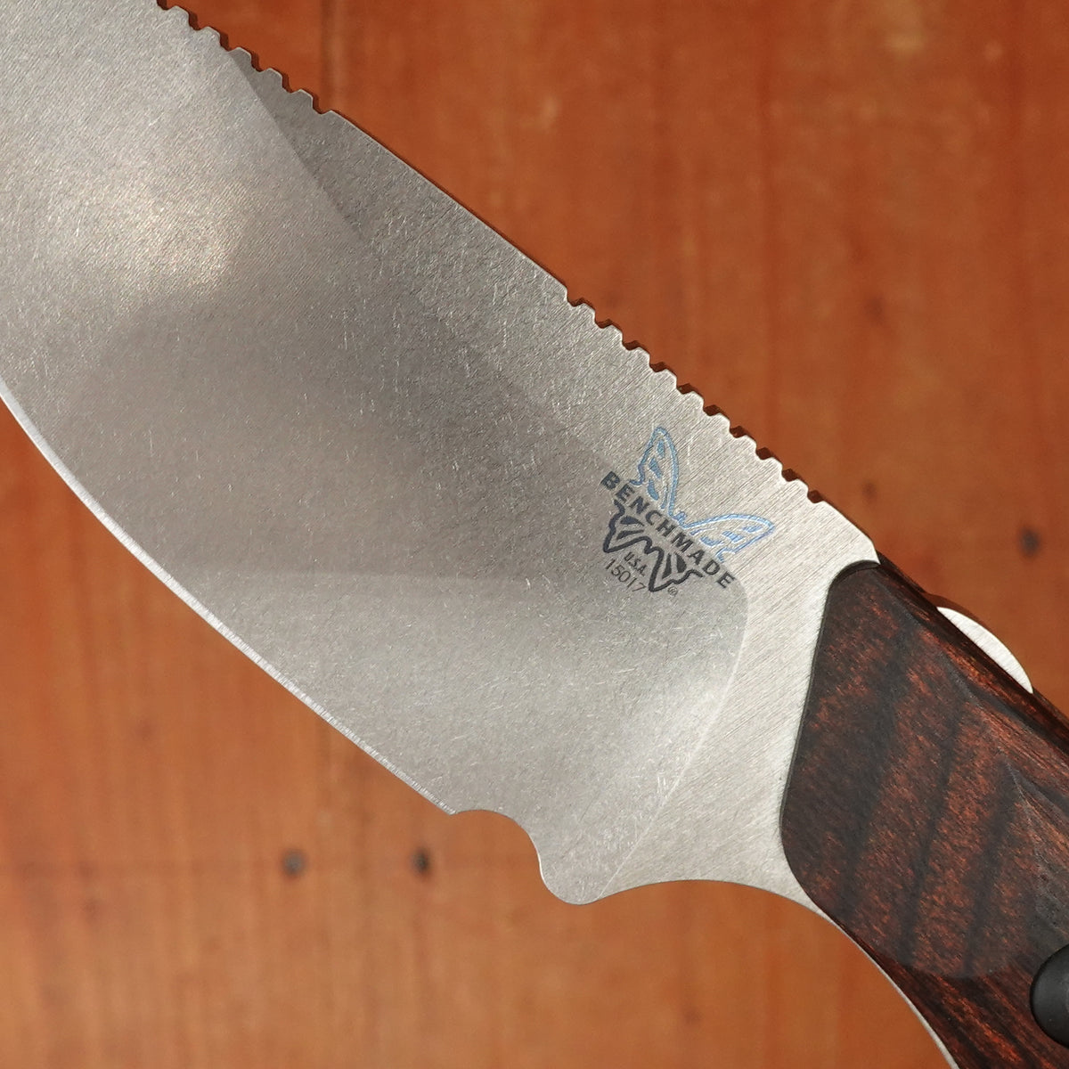 Benchmade 15017  Hidden Canyon Hunter Drop-point CPM-S30V Stabilized Wood Handle With Leather Sheath