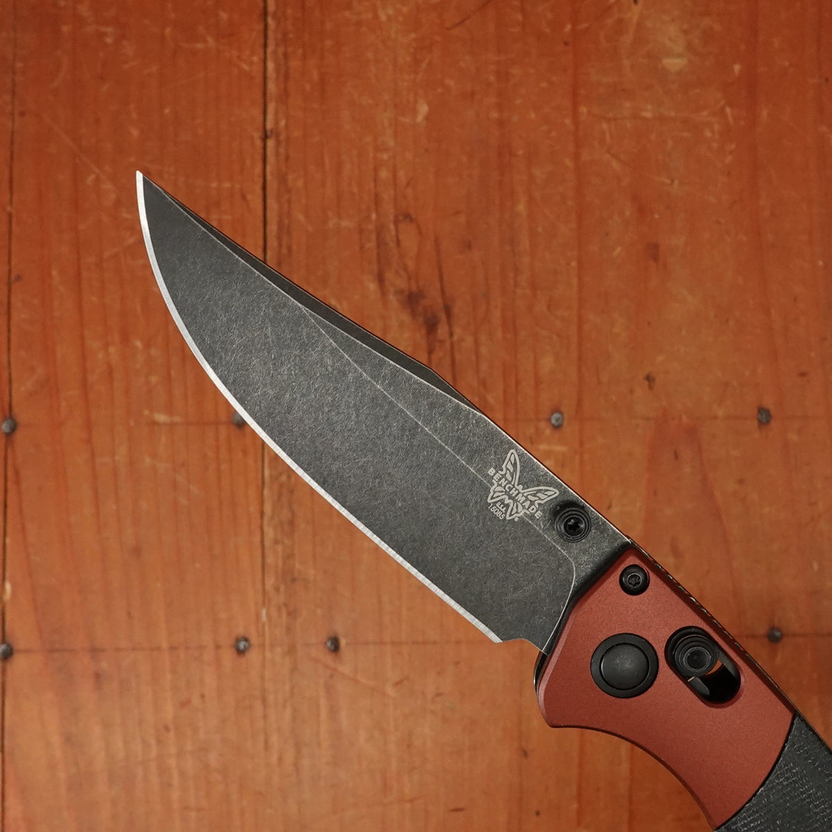 Benchmade 15085BK-04 Mini Crooked River Clip Point MagnaCut Burnt Copper Black Micarta