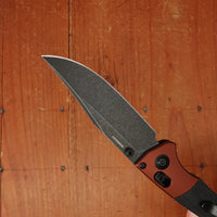 Benchmade 15085BK-04 Mini Crooked River Clip Point MagnaCut Burnt Copper Black Micarta