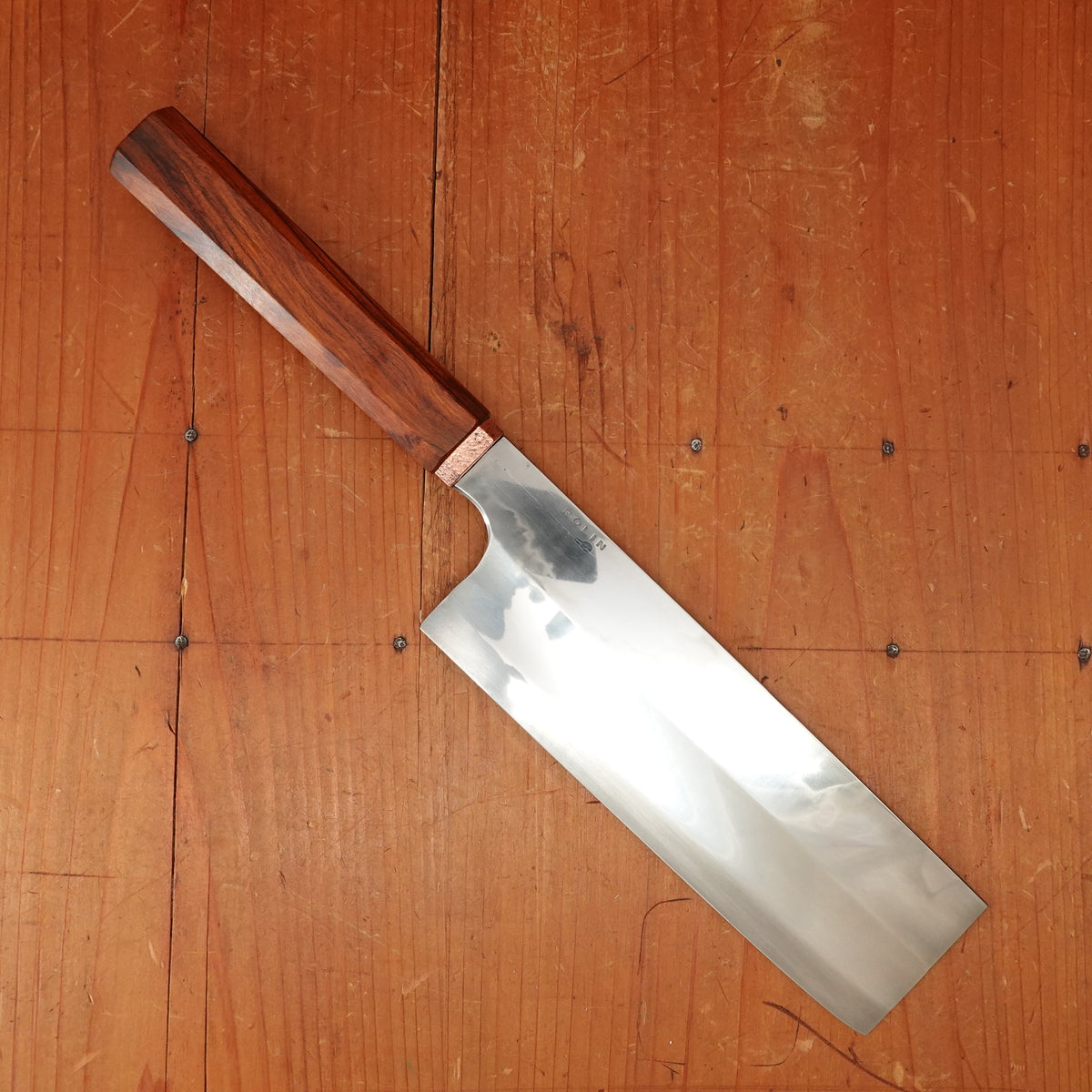 Rolin Knives Honyaki 170mm Nakiri Compound W2 Desert Ironwood