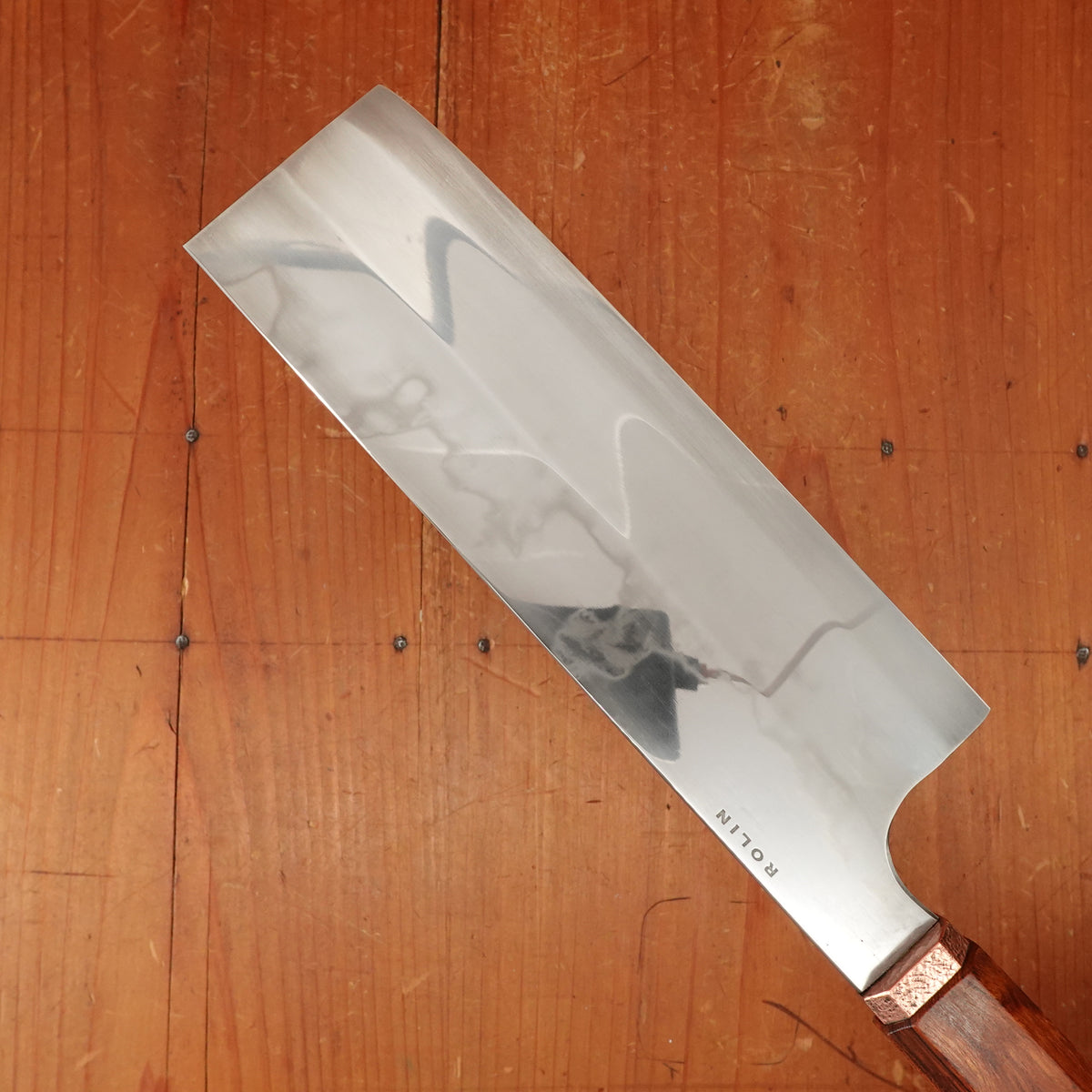 Rolin Knives Honyaki 170mm Nakiri Compound W2 Desert Ironwood