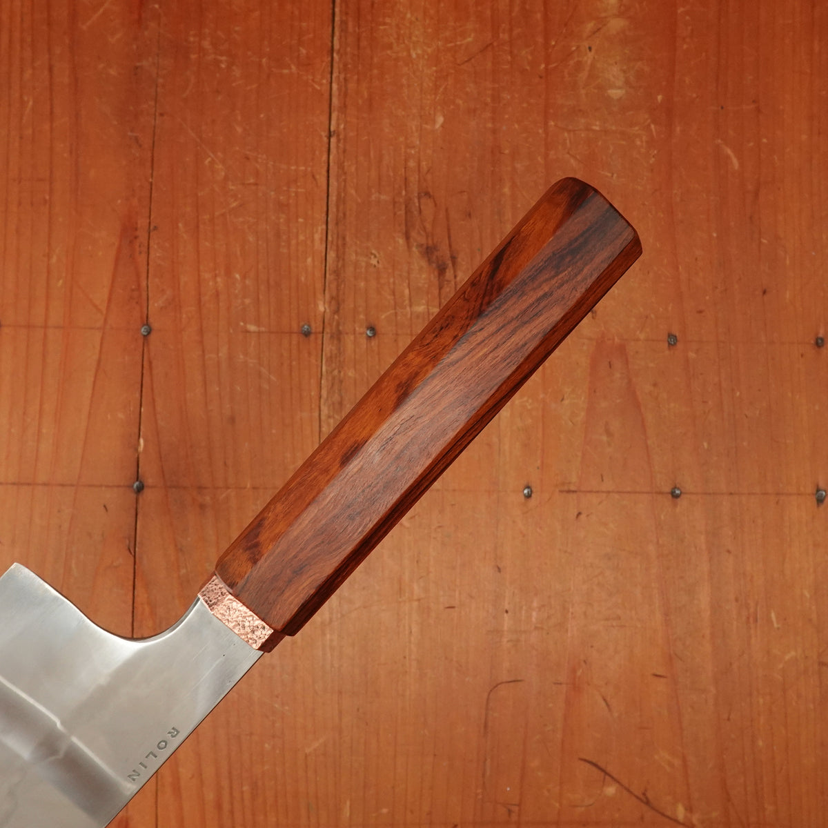 Rolin Knives Honyaki 170mm Nakiri Compound W2 Desert Ironwood