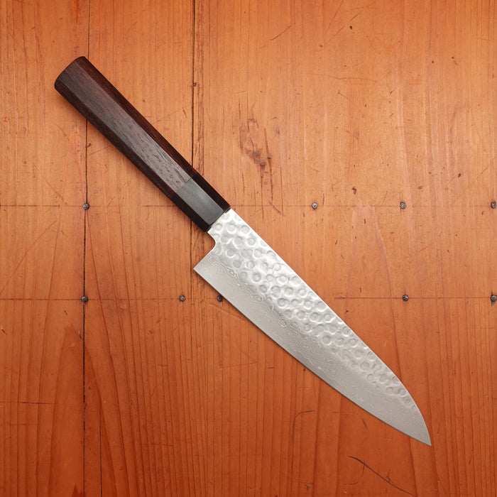 Hitohira HG 180mm Gyuto Stainless Tsuchime Damascus Rosewood Handle