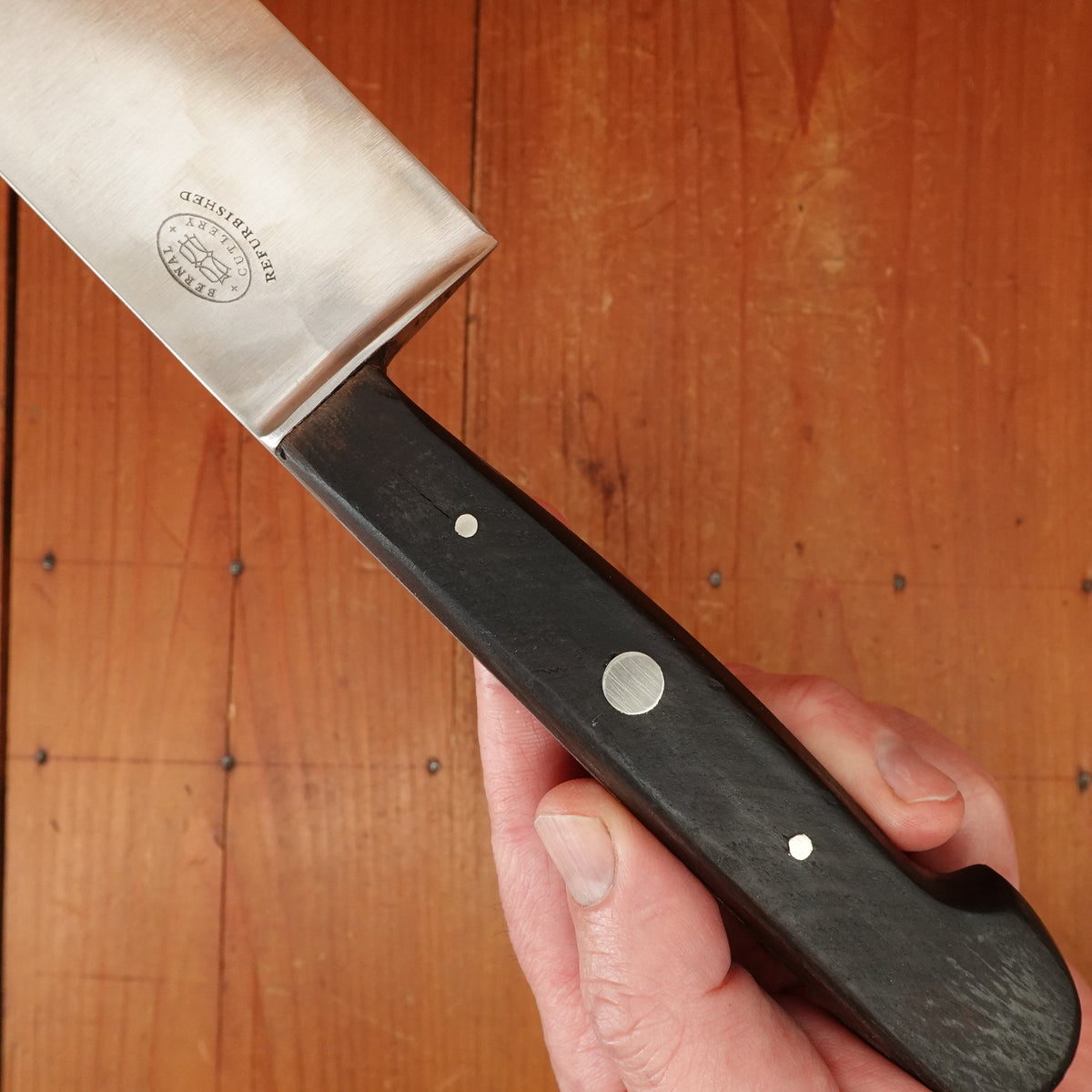 Refurbished J A Henckels 8.5" Chef Knife Friodur Stainless Walnut Solingen 1950s