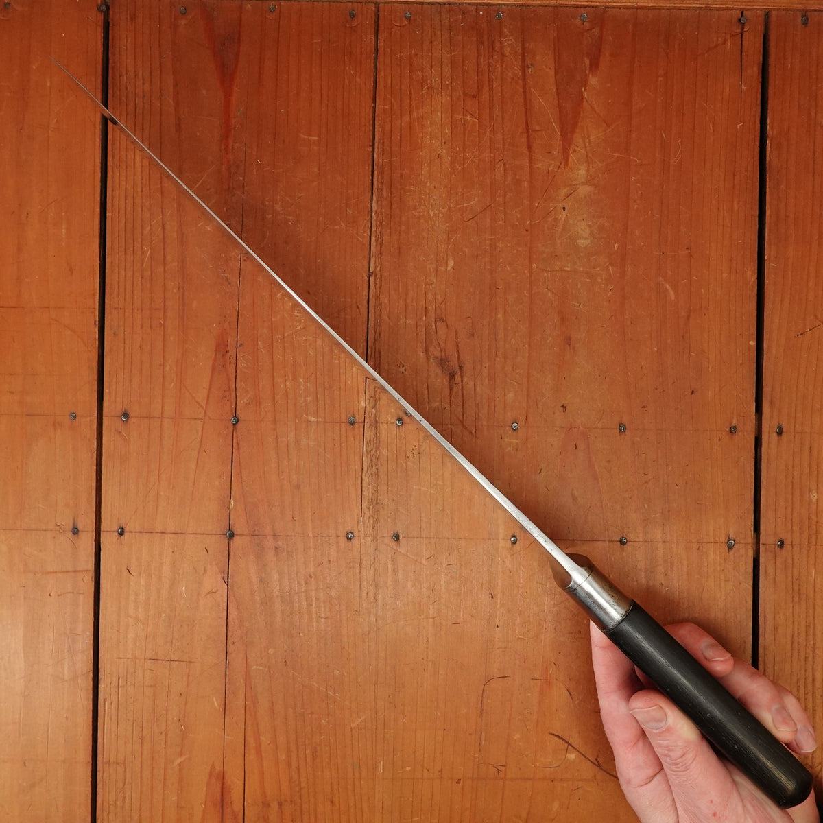 Sabatier Rue St Honore 13.5" Chef Knife Nogent / Cuisine Masif Carbon Steel & Ebony Paris / Thiers France 1890s-1920s