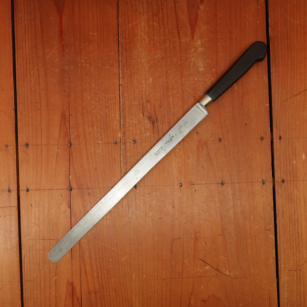 J Lauffer 11" Flexible Salmon Slicer Carbon Steel Nogent France 1950s