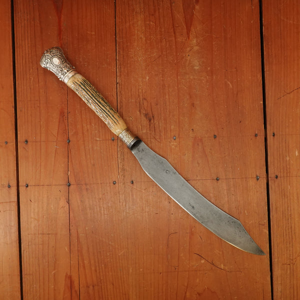 Meriden Brittania Co 9" Carving Knife Carbon Steel Crown Stag 1852-1898