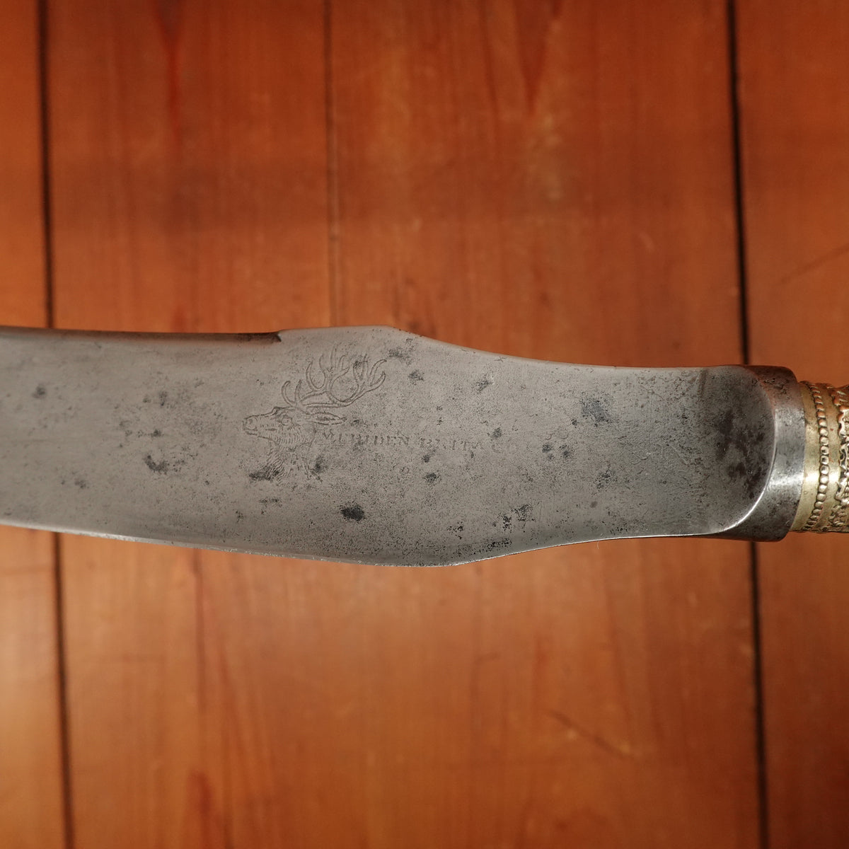 Meriden Brittania Co 9" Carving Knife Carbon Steel Crown Stag 1852-1898