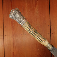 Meriden Brittania Co 9" Carving Knife Carbon Steel Crown Stag 1852-1898