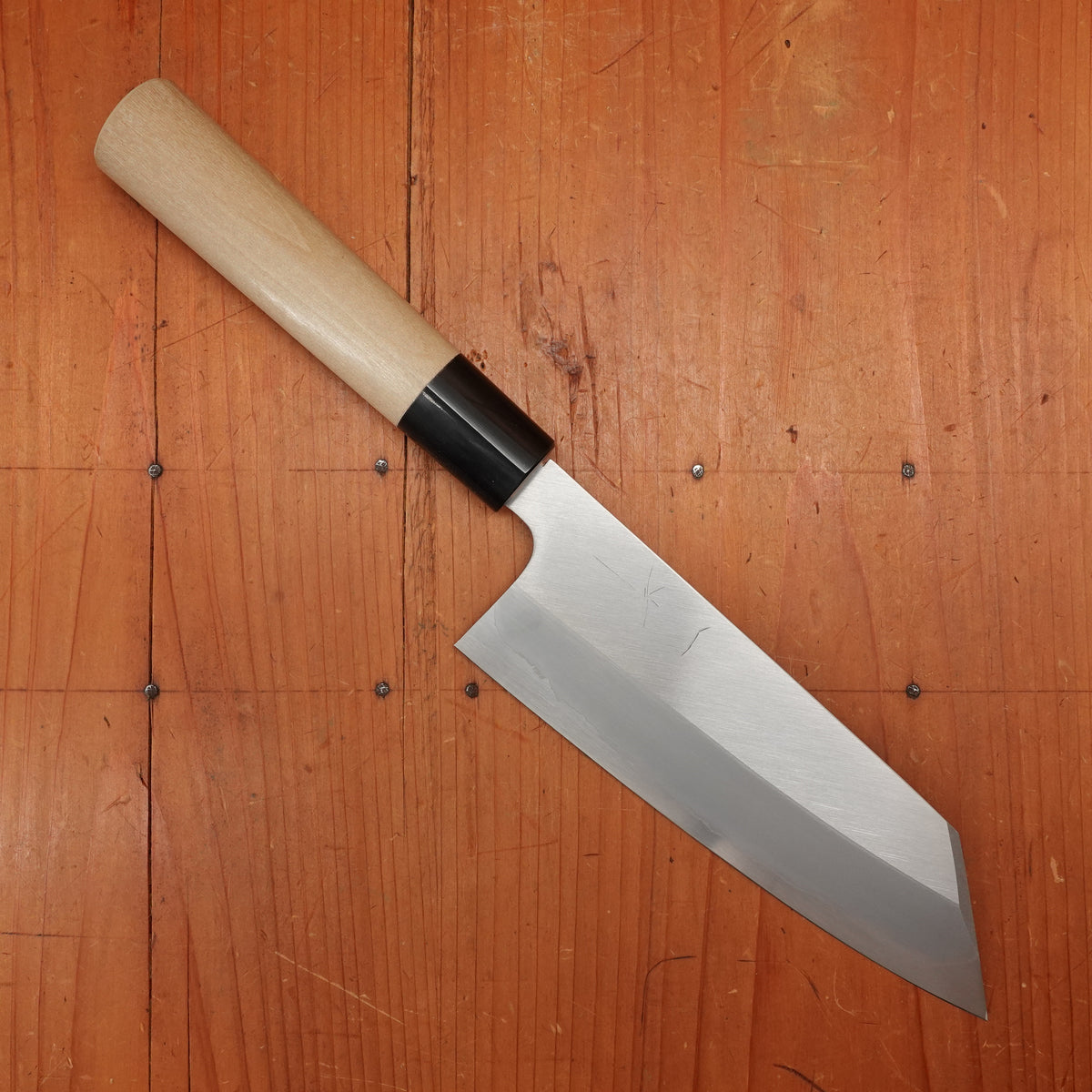 Hitohira Togashi 180mm Bunka Stainless Clad Shirogami 1 Migaki Ho Wood Handle (D-Shape)