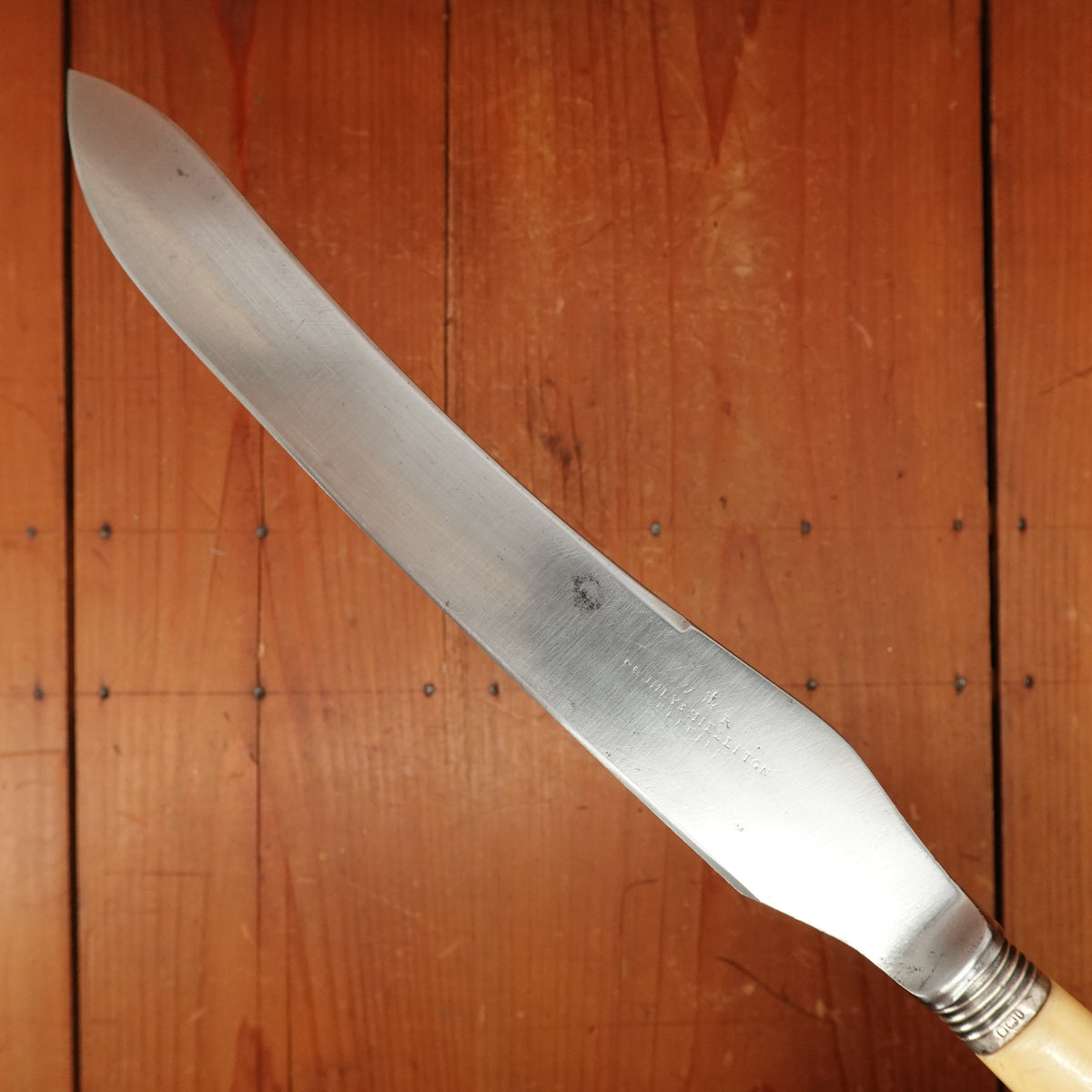 Brumby & Middleton 9.5" Carving Knife Shear Steel Sterling Celluloid Sheffield 1898