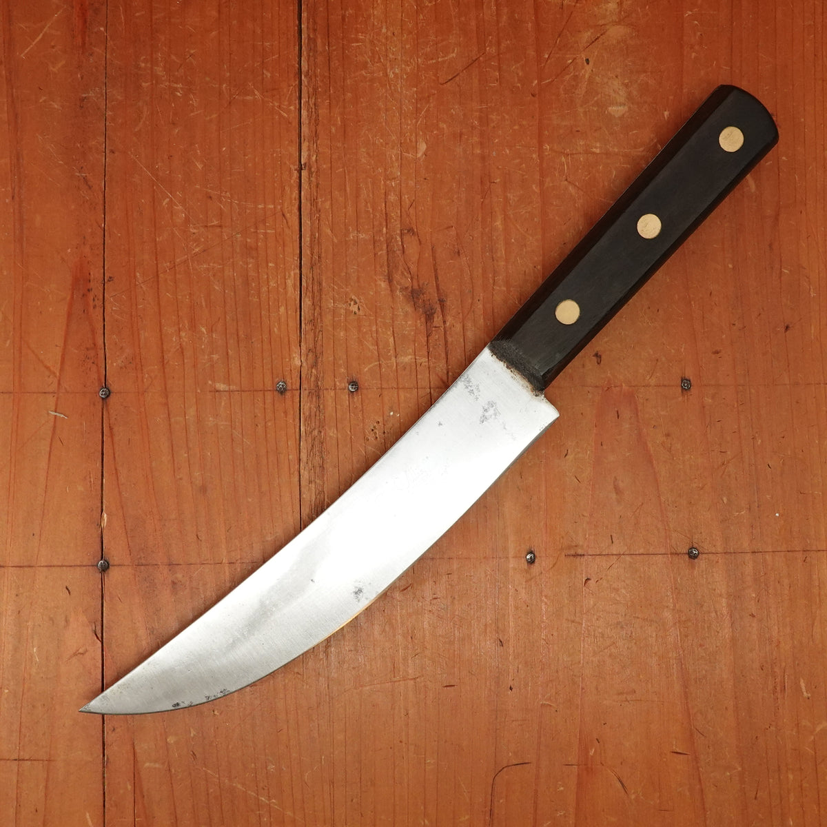 Art Ullis 7" Scimitar Carbon Steel Walnut Ebonized Fruitwood / Walnut Solingen 1950s-60s