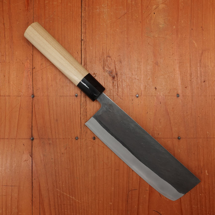 Hitohira TD 165mm Nakiri Stainless Clad Aogami 2 Kurouchi Ho Wood Handle (D-Shape)