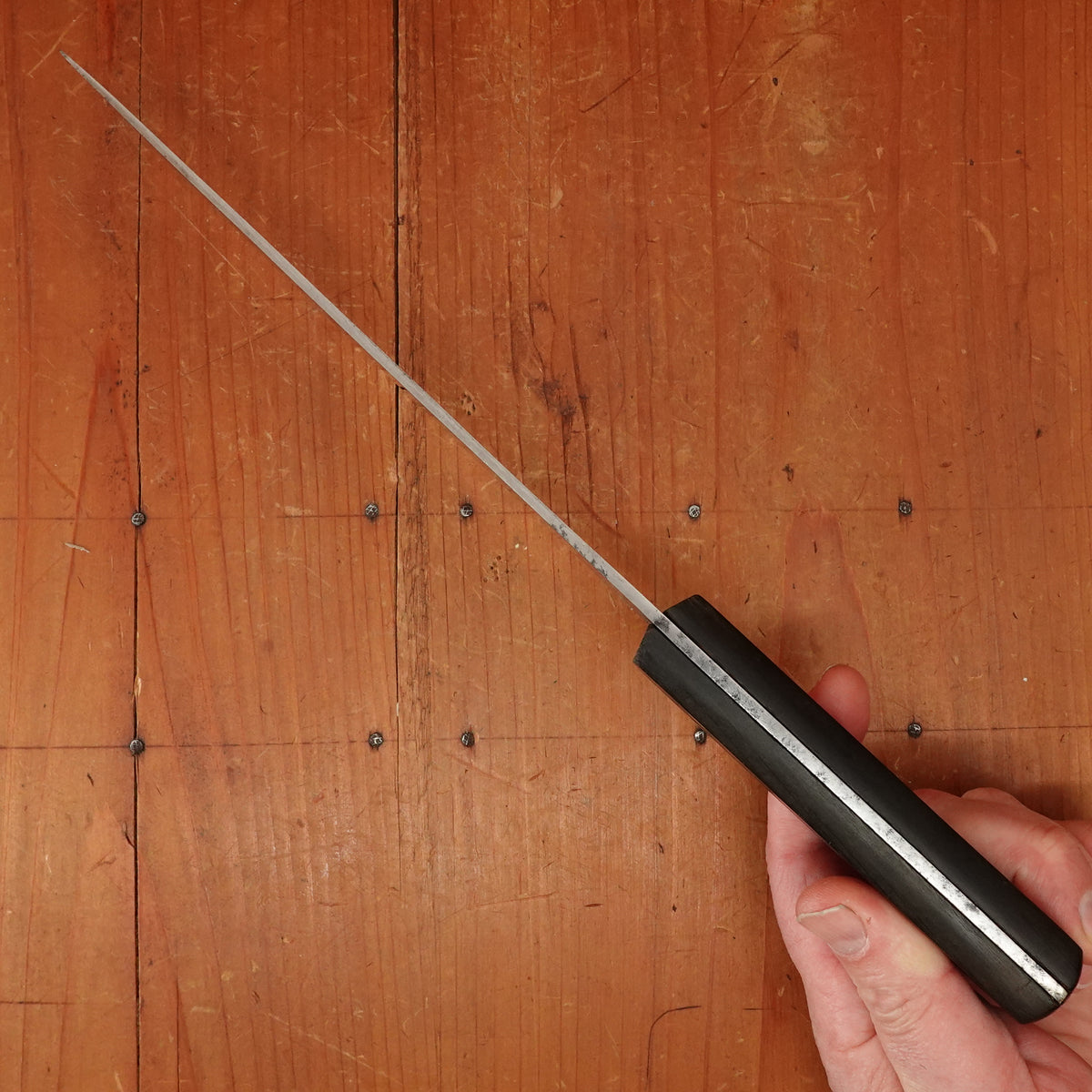 Art Ullis 7" Scimitar Carbon Steel Walnut Ebonized Fruitwood / Walnut Solingen 1950s-60s