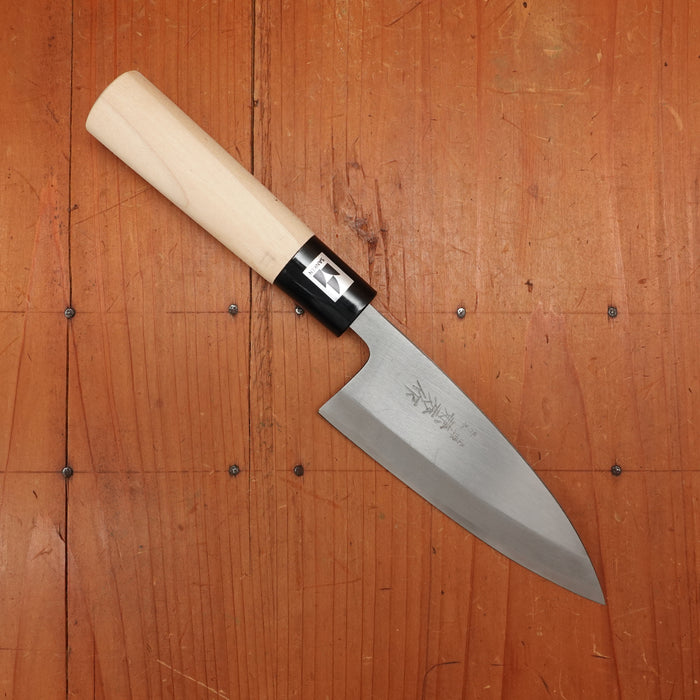 New Vintage Kanehide 120mm Deba Shirogami 3 Poplar Handle