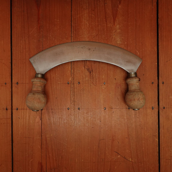 Titan Mezzaluna 10" Carbon Steel Beech Italy 1950s-70s?