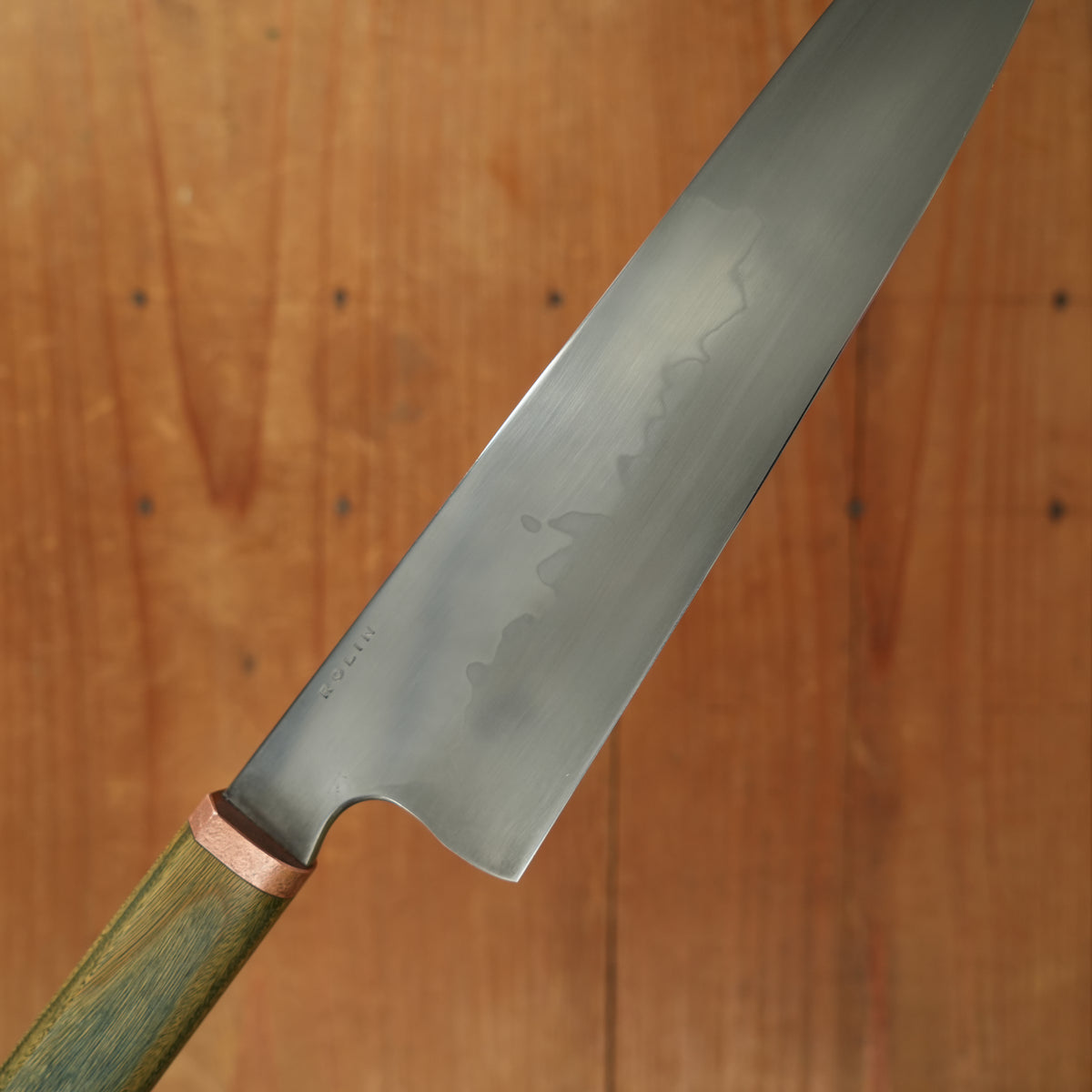 Rolin Knives Honyaki 210mm Gyuto W2 Carbon Argentine Lignum Vitae with Saya