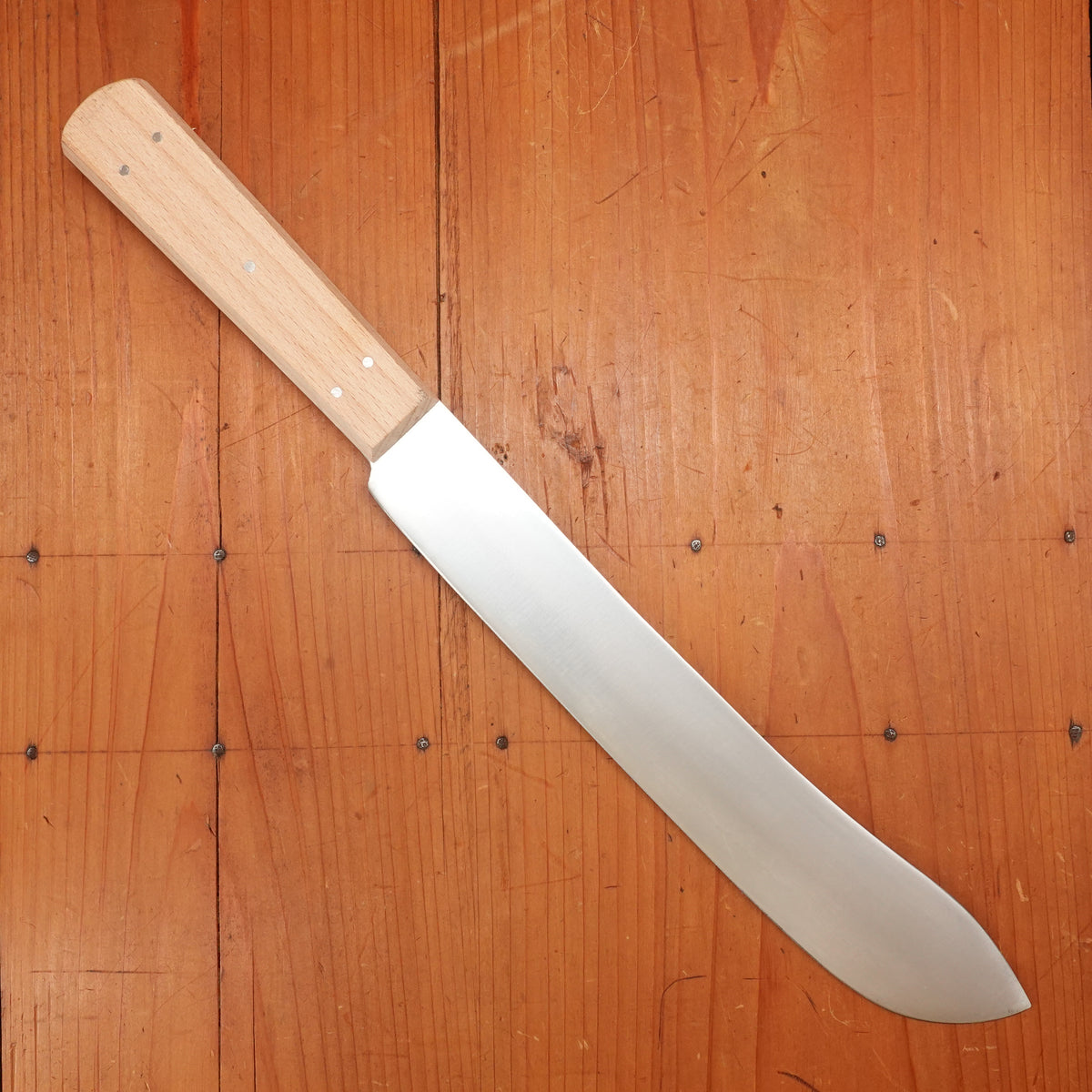 John Nowill 19th Century Pattern 10" Bullnose Butcher Knife Carbon Steel Beechwood Handle