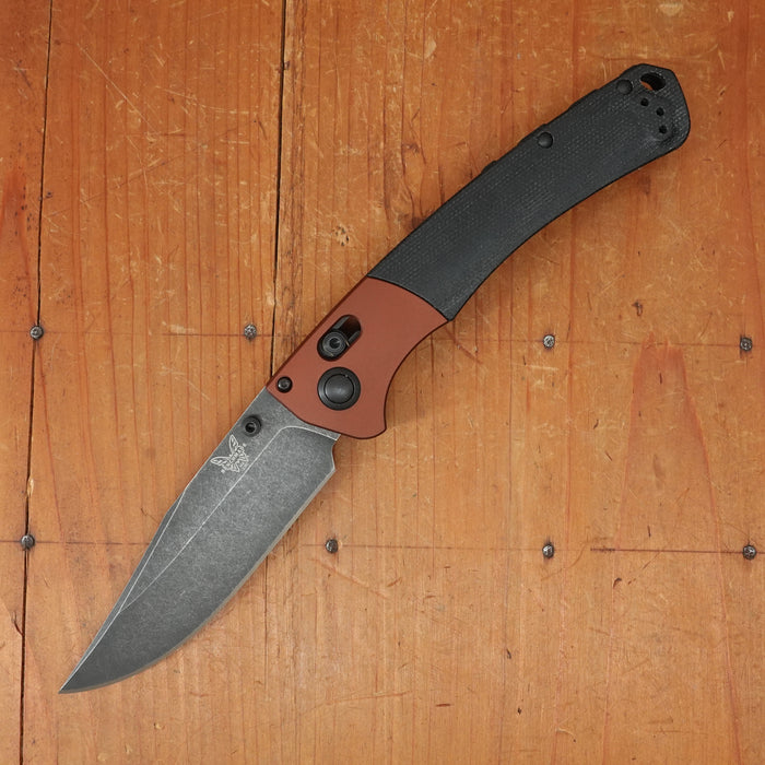 Benchmade 15080BK-04 Crooked River Clip Point MagnaCut Burnt Copper Black Micarta