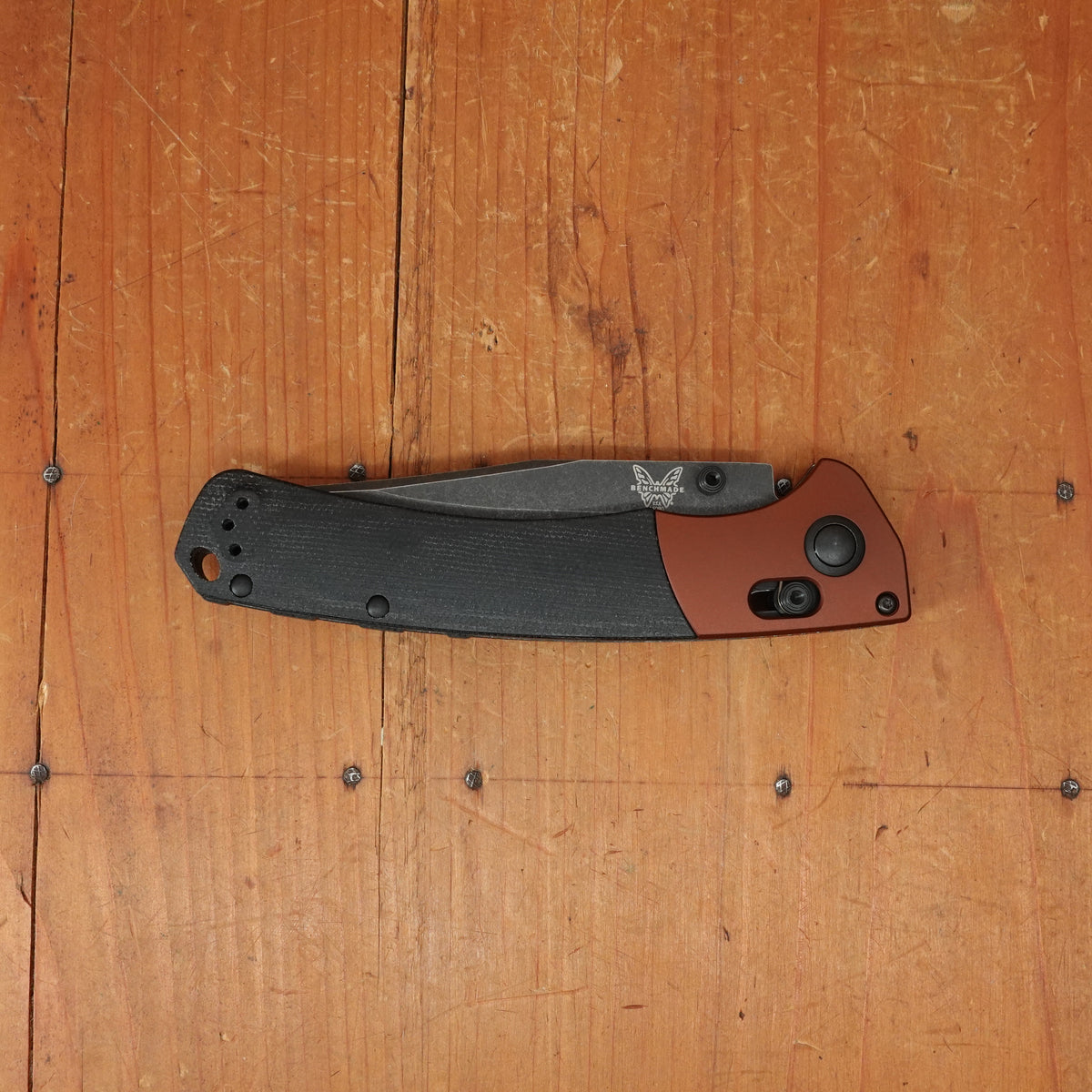 Benchmade 15080BK-04 Crooked River Clip Point MagnaCut Burnt Copper Black Micarta