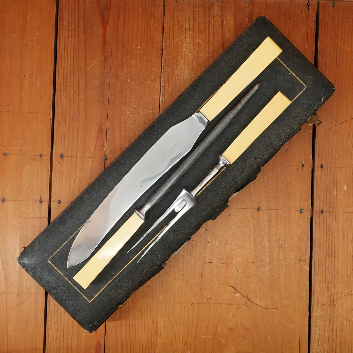 Southern & Richardson Carving Set Shear Steel & Celluloid In Box Sheffield 1920s