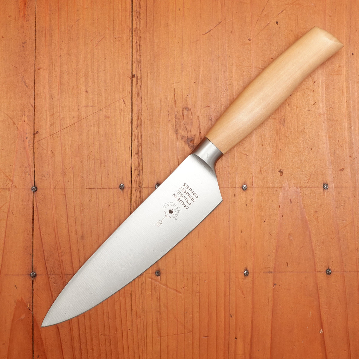 Friedr Herder Madera 6" Chef Forged Stainless Olive 1/2 Bolster