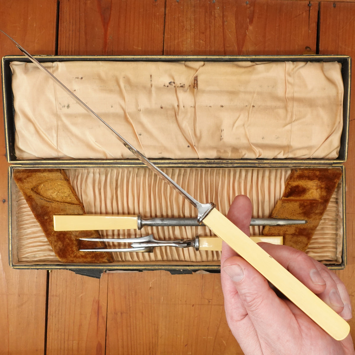 Southern & Richardson Carving Set Shear Steel & Celluloid In Box Sheffield 1920s