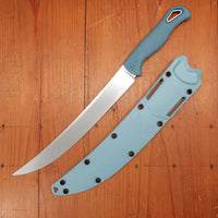 Benchmade 18020 Fishcrafter 9” Trailing Point CPM-Magnacut Fixed Blade Depth Blue Santoprene with Sheath