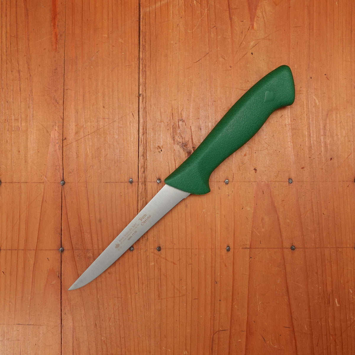 Friedr Herder Don Carlos 5” Boning Knife Straight Stiff Stainless Green