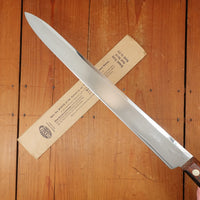 Dexter 12" Slicer Mirror Polished Spine Hollow-ground Carbon Steel & Rosewood 1950-60s