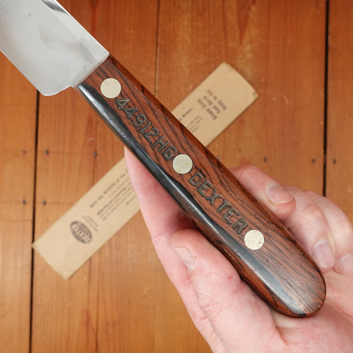 Dexter 12" Slicer Mirror Polished Spine Hollow-ground Carbon Steel & Rosewood 1950-60s