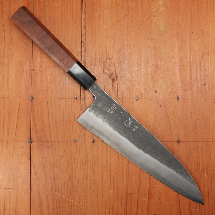 Trade In Hatsukokoro Kurokaze 210mm Gyuto Stainless Clad Shirogami 2 Walnut Handle