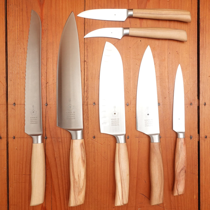 Friedr Herder Madera Forged Stainless Olive 1/2 Bolster Knife Set - 7 Pieces