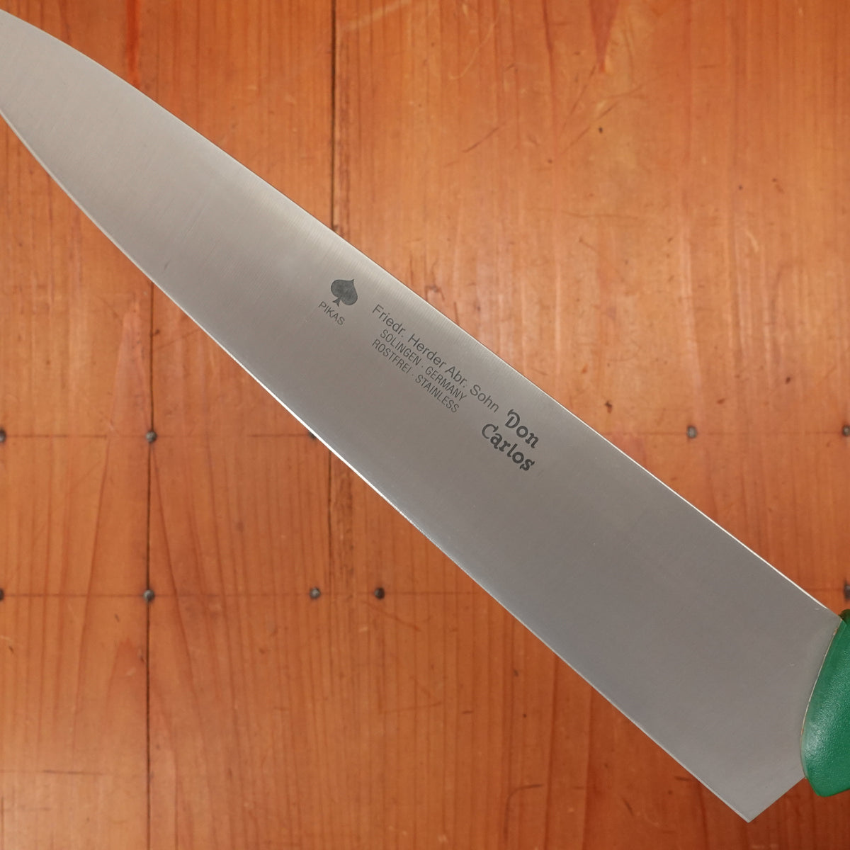 Friedr Herder Don Carlos 10.25” Narrow Chef Knife Stainless Green