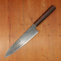 New Old Stock Konosuke Sakai Keiai NT 210mm Gyuto Stainless Black Damascus Oct Ebony Handle