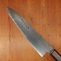 New Old Stock Konosuke Sakai Keiai NT 210mm Gyuto Stainless Black Damascus Oct Ebony Handle