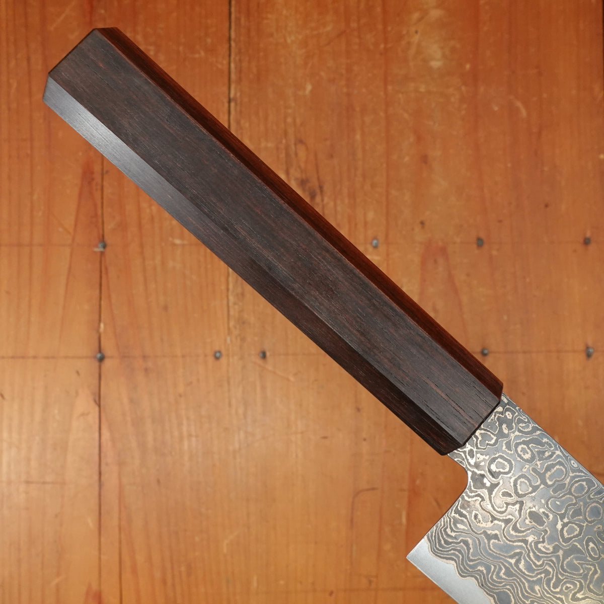 New Old Stock Konosuke Sakai Keiai NT 210mm Gyuto Stainless Black Damascus Oct Ebony Handle