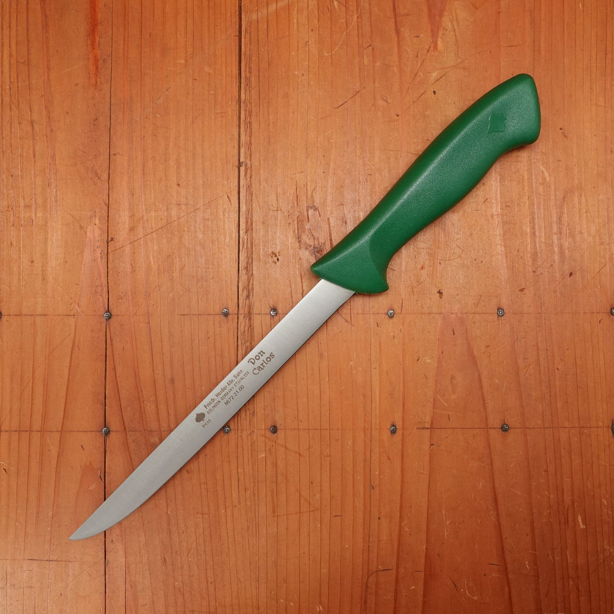 Friedr Herder Don Carlos 8" Flexible FIllet Stainless Green Handle