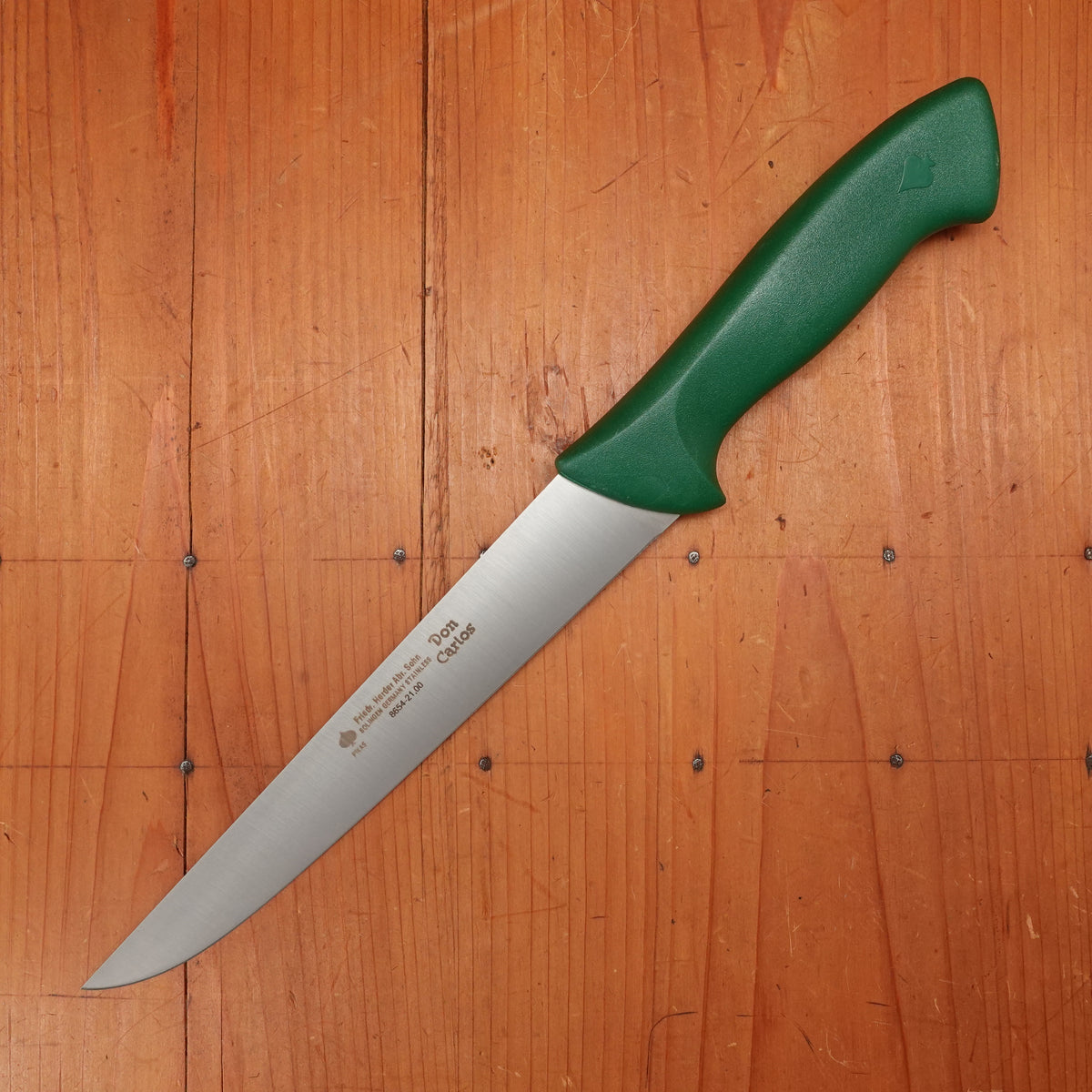 Friedr Herder Don Carlos 8.25” Breaking Knife Straight Stiff Stainless Green