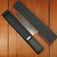 New Old Stock Konosuke Sakai Keiai NT 240mm Gyuto Stainless Black Damascus Khii Rosewood Handle