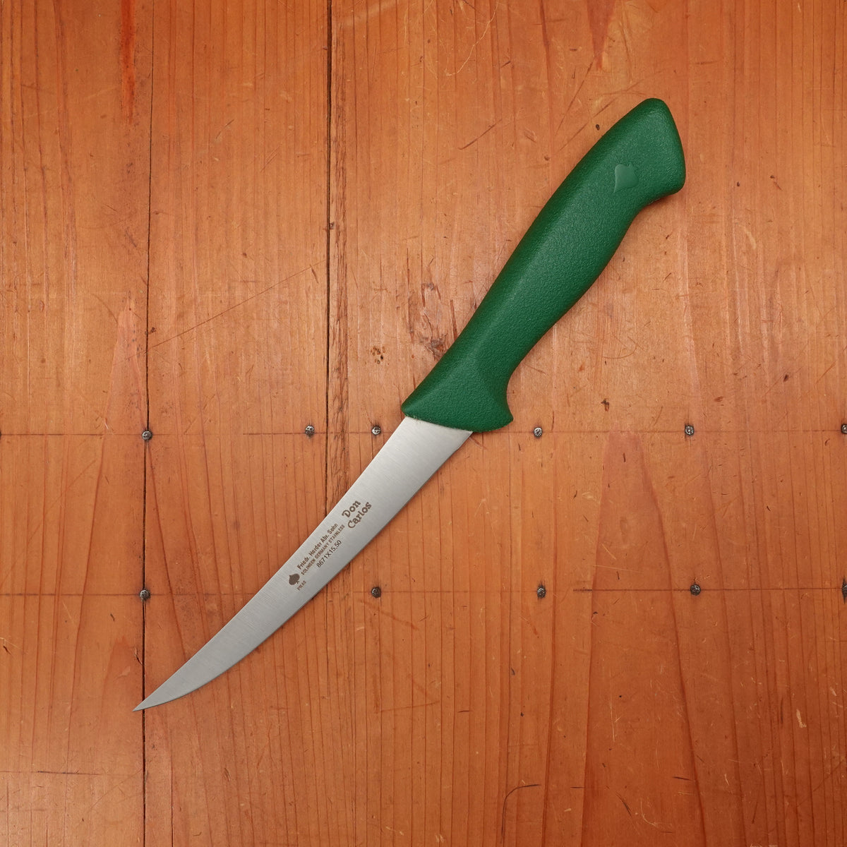 Friedr Herder Don Carlos 6" Boning Knife Curved Flex Stainless Green